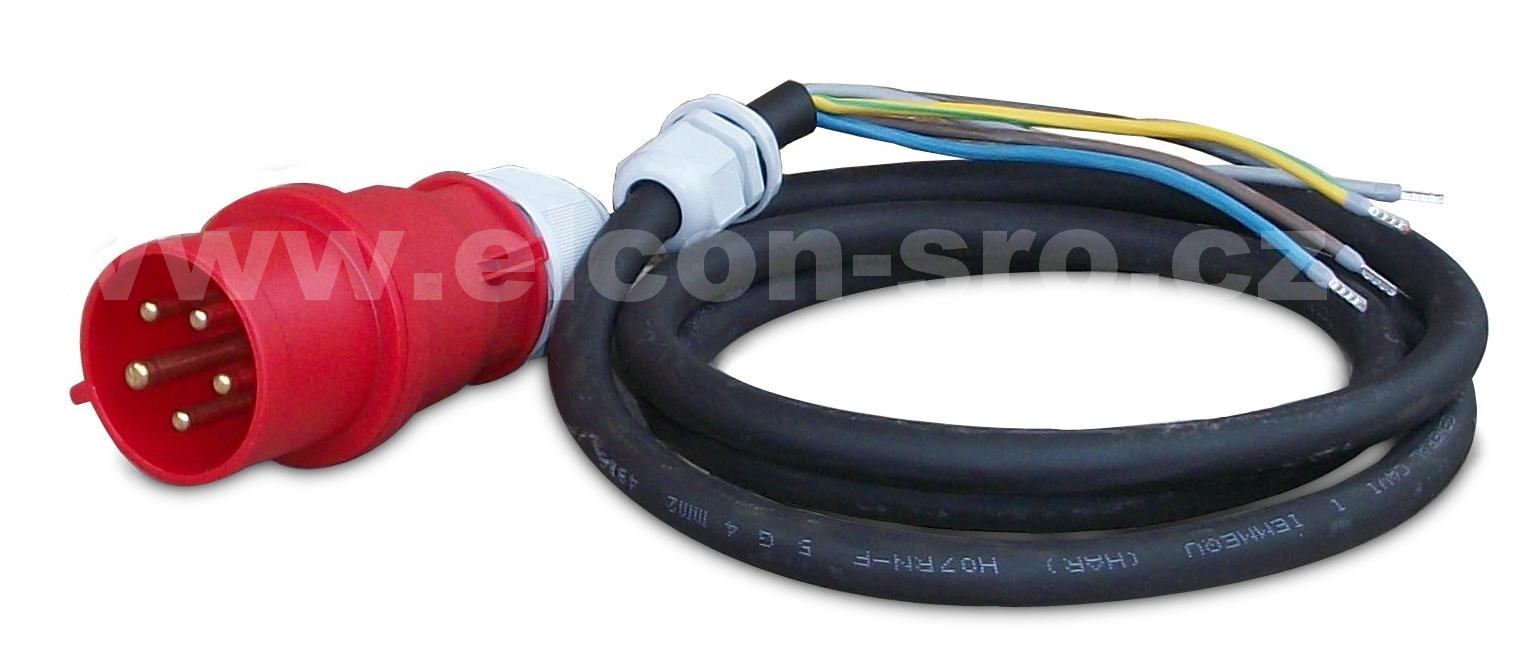 Přívodní kabel 2,5mm2 s vidlicí 16A 5p